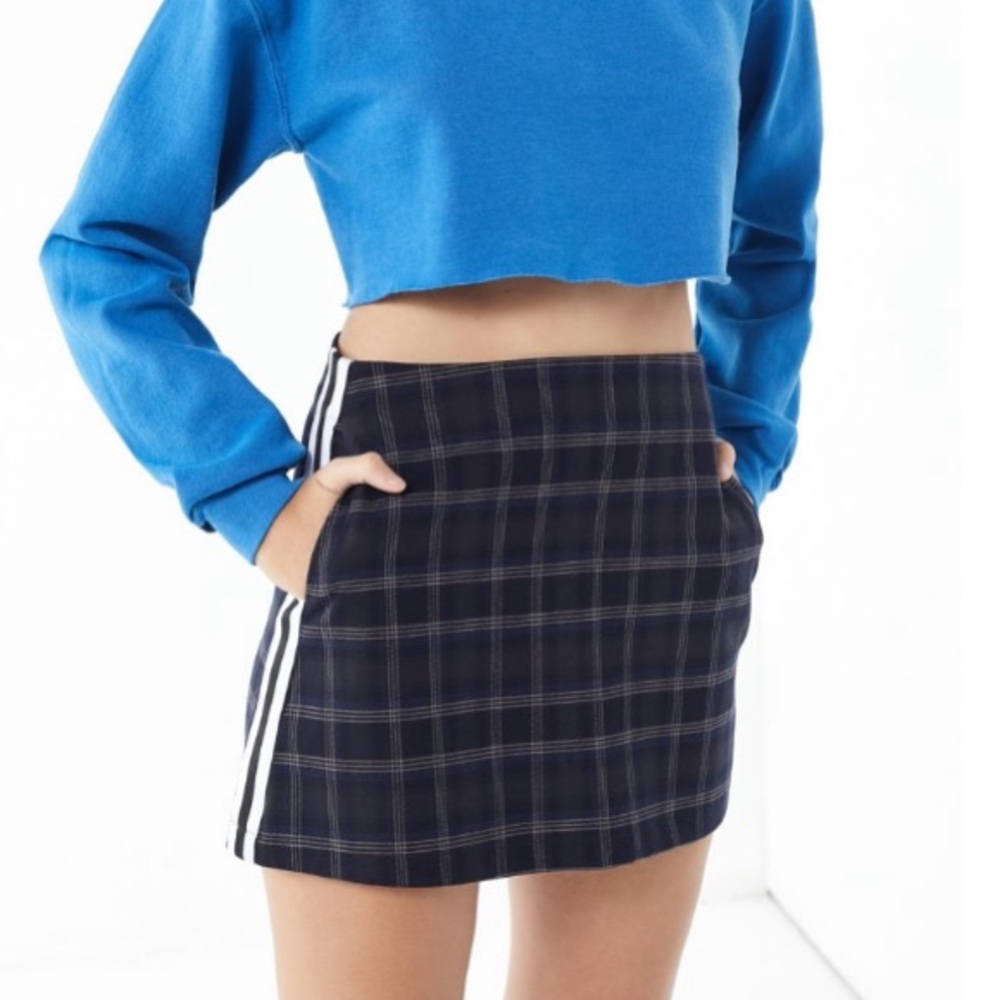 UO Plaid Side Striped Skirt